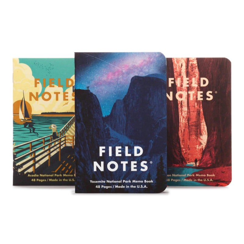 Field Notes: National Parks Series (Series A - Yosemite, Acadia, Zion) - Graph Paper Memo Book 3-Pack - 3.5 x 5.5 Inch - Image 1