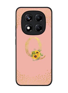 Stylizedd For Xiaomi Redmi Note 14 Pro 5G / X7 5G Case,Slim fit Camera Protection, Shockproof Thin Phone cover  - Custom Floral Monogram - Q  (Rose Pink )  - Image 1