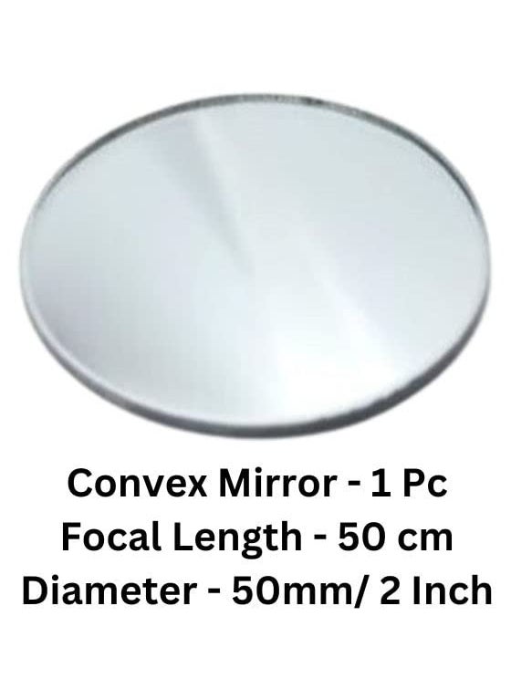 ESPtronics - ERH India 1 Pc Convex Mirror Diameter50 mm Focal Length50 cm for Microscopes Telescopes Magnifying Glasses etc - Image 1