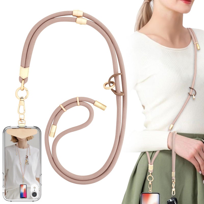 Yiflin 3-in-1 Phone Lanyard,Adjustable Phone Strap Crossbody with Phone Tether Tab, Neck&Wrist Strap in 1 Compatible with Most Smartphones (Pink) - Image 1