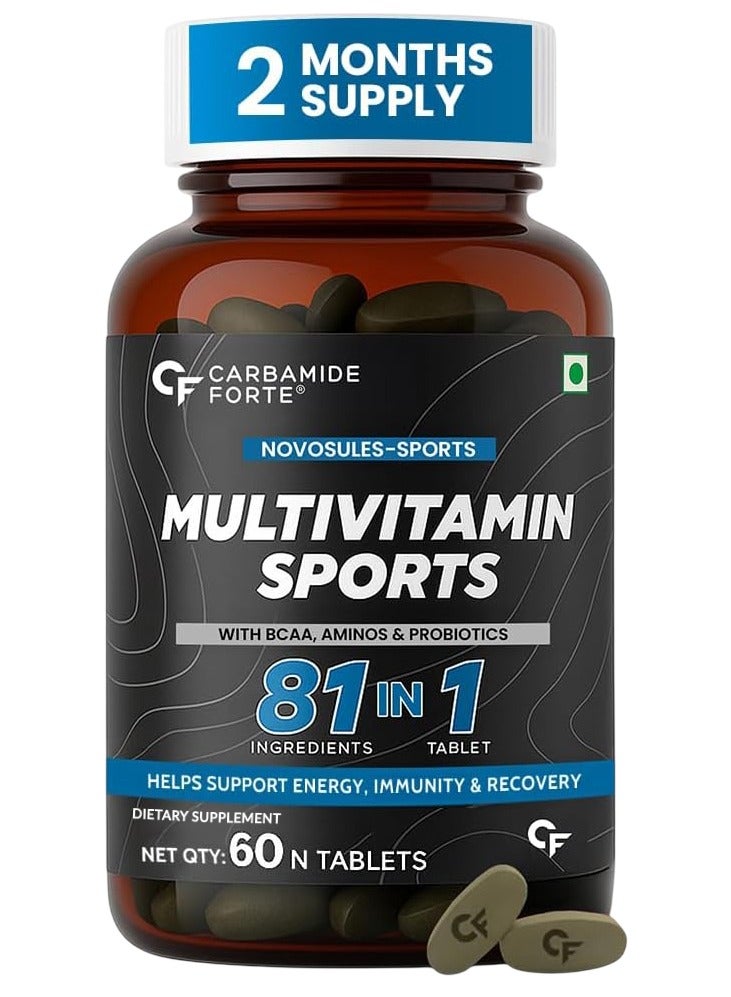 CARBAMIDE FORTE Multivitamin for Sports with BCAA, Aminos & Probiotics- 60 Tablets - Image 1