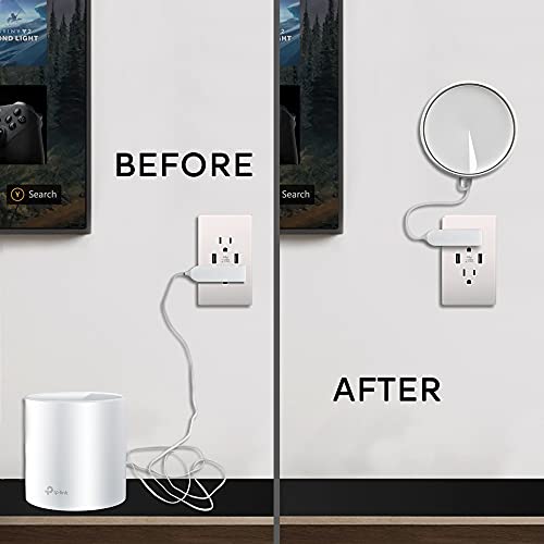 Bangcheer - Cable Organizer for Whole WiFi Booster, Home WiFi Mesh System for Tp Link Deco x20 and x60, Easy-to-Install Wall Mounted Holder for Booster, White, Pack of 3 - Image 5