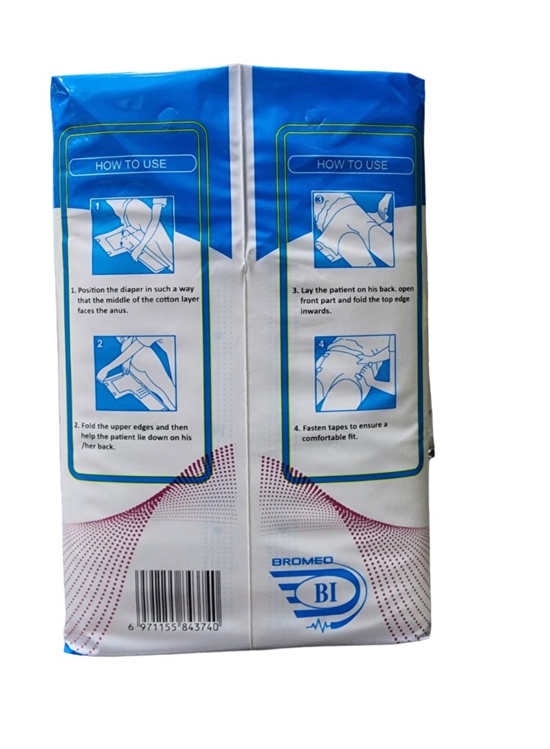 Bromed Adult Diaper For Unisex M Size 12Pcs - Image 3