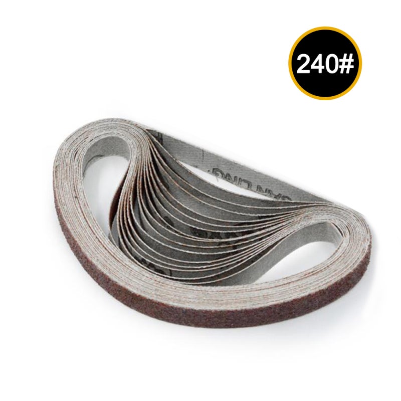 Abrasive Belts 10mm X 330mm Premium Durable Sanding Tools - Sharp Anti-sand Drop Aluminium Oxide Grinding Equipment for Furniture Automobile Yacht Metalworking DIY Workshop - Image 1