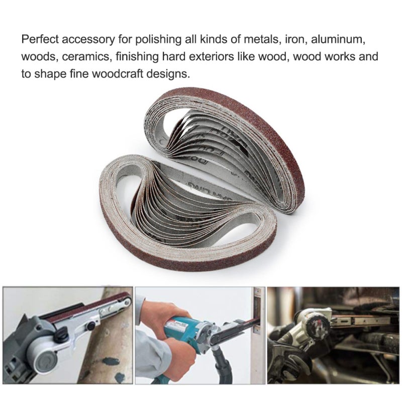 Abrasive Belts 10mm X 330mm Premium Durable Sanding Tools - Sharp Anti-sand Drop Aluminium Oxide Grinding Equipment for Furniture Automobile Yacht Metalworking DIY Workshop - Image 3