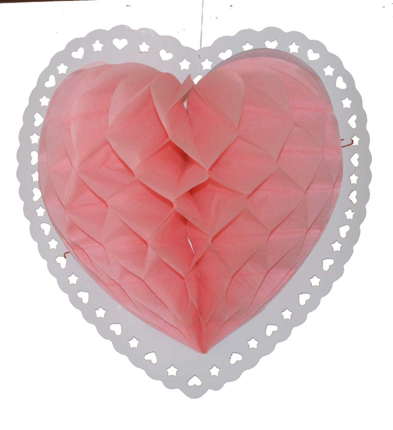 Jagmag® Paper Tissue Paper Honeycomb Party Decoration Pink/Honeycomb with Stars and Hearts/Baby Shower Honeycomb Decoration/Birthday Decoration - Image 1