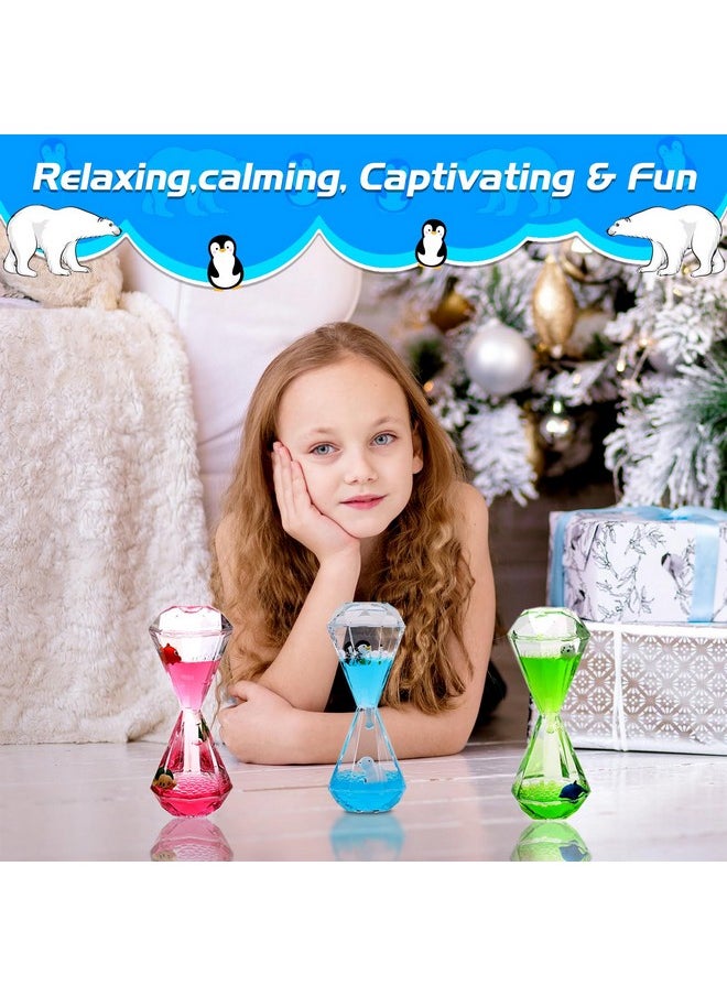 XINBAOHONG - Liquid Motion Bubbler For Kids And Adults Hourglass Liquid Bubbler Timer For Sensory Play Fidget Toy Stress Management Desk Decor(Blue) (1 Blue+1 Pink+1 Green) - Image 1