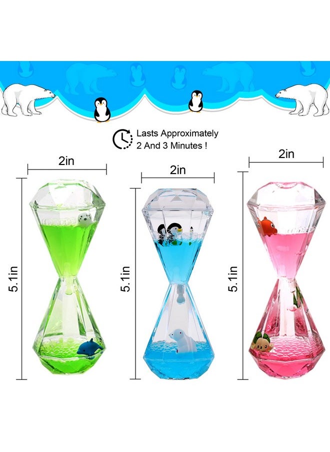XINBAOHONG - Liquid Motion Bubbler For Kids And Adults Hourglass Liquid Bubbler Timer For Sensory Play Fidget Toy Stress Management Desk Decor(Blue) (1 Blue+1 Pink+1 Green) - Image 1