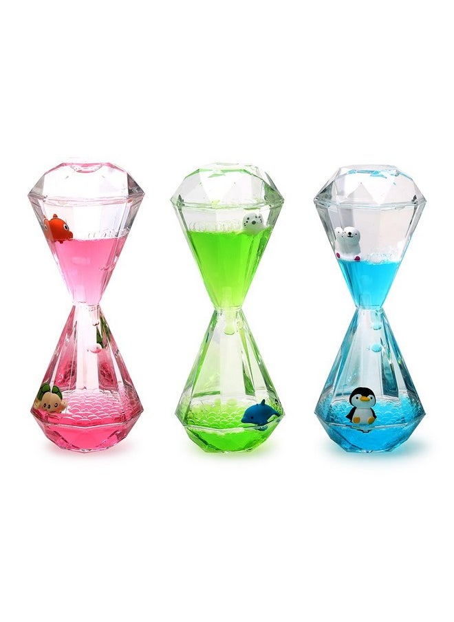 XINBAOHONG - Liquid Motion Bubbler For Kids And Adults Hourglass Liquid Bubbler Timer For Sensory Play Fidget Toy Stress Management Desk Decor(Blue) (1 Blue+1 Pink+1 Green) - Image 1