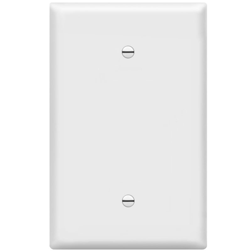 أغطية جدارية فارغة ENERLITES بحجم كبير 1Gang 55 x 35 غير قابلة للكسر من البولي كربونات الحرارية 8801OW أبيض