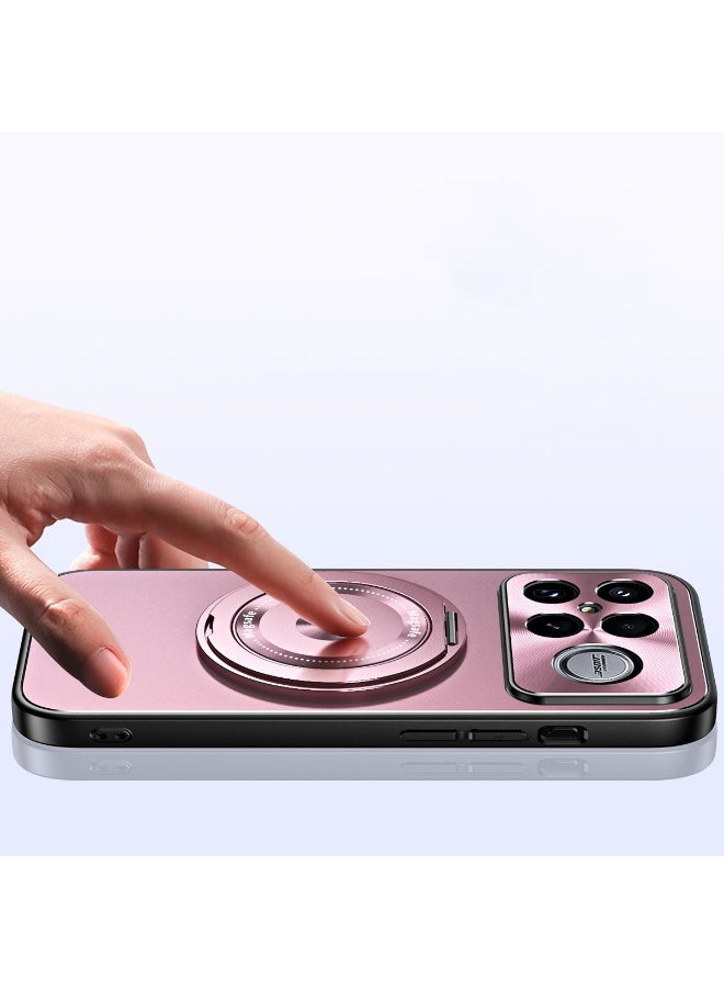 general Magnetic Case for Redmi K90 Pro max, Ring Shockproof Lens Protection Case with Hidden Stand Electroplated PC Slim Shell - Image 4