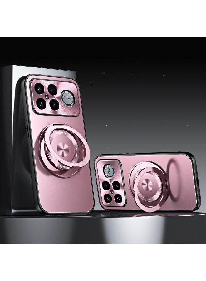 general Magnetic Case for Redmi K90 Pro max, Ring Shockproof Lens Protection Case with Hidden Stand Electroplated PC Slim Shell - Image 1