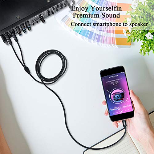 HOSONGIN USB C to 1/4" Audio Cable, Type-C to Dual 6.35mm TS Splitter for iPhone, MacBook, Galaxy, Mixer, Amp, Speaker, 6 Feet - Image 3