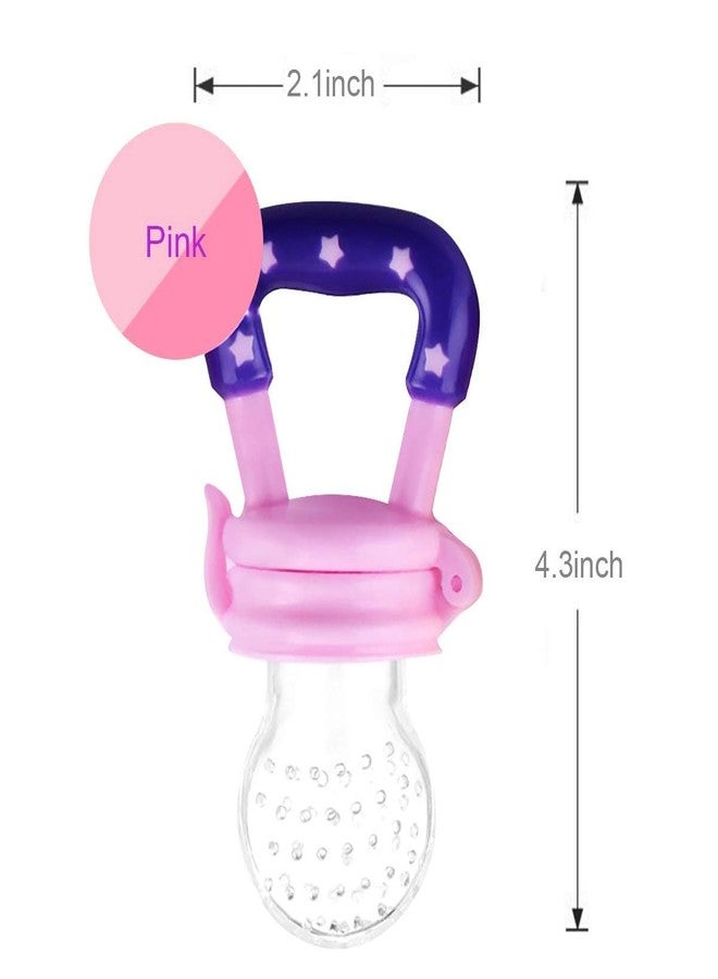 AEREX BPA-Free Silicone Fruit & Vegetable Feeder with Easy Grip Handle | Soft Pacifier | Baby Fruit Feeder | Fruit Nibbler for New Born Baby (Pack of 2, Multicolor) - Image 3