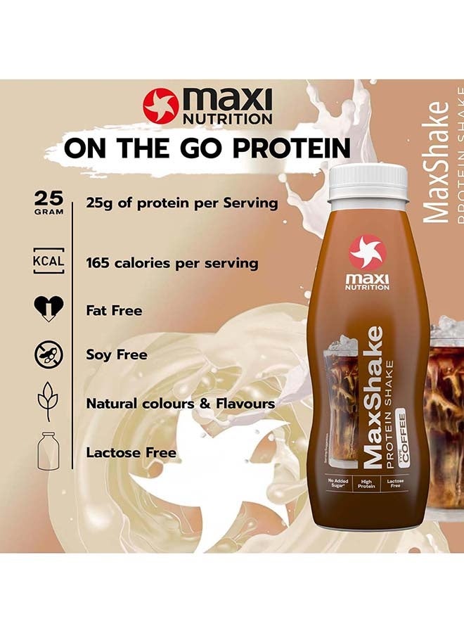 Maxi Nutrition MaxShake Protein Shake | Coffee Flavour | 25g of High-Protein | Lactose Free, No Added Sugar & Artifitial Colour |  330ml - Image 2