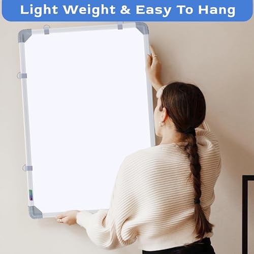 Eduway® 2x1.5 Ft. Whiteboard Combo Kit | 2 Marker, 1 Duster, 1 Marker Ink, 1 Cleaner Spray | Double-Sided WhiteBoard & Chalkboard | Ideal Use for Office & Home, with Sliding Hanging Clips (41x59 Cms) - Image 5