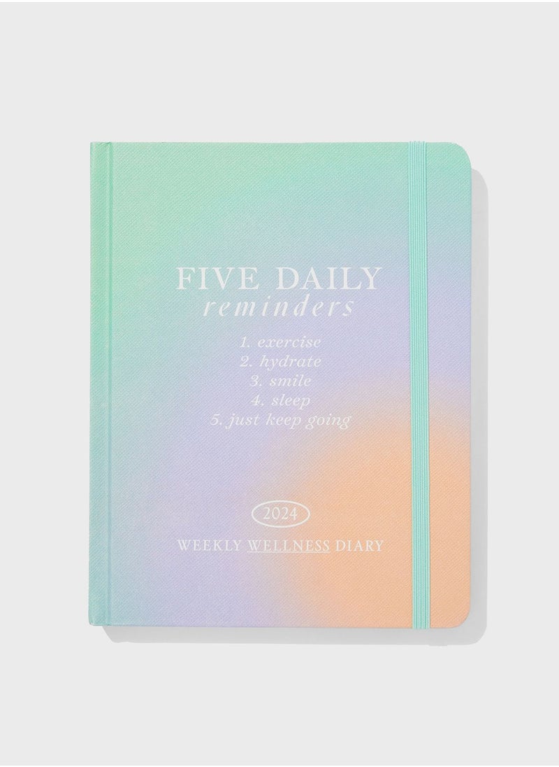 Typo Stationery, 2024 Small Weekly Wellness Diary, Soft Pop Solarised  - Image 1