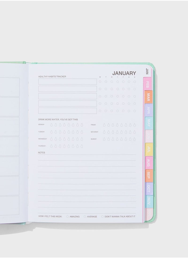 Typo Stationery, 2024 Small Weekly Wellness Diary, Soft Pop Solarised  - Image 2