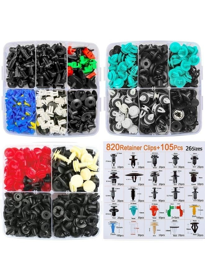 Generic 925Pcs Car per Retainer Clips Plastic Rivets Fasteners Tailgate Handle Rod Clip, 26 Most Popular Sizes Auto Push Pin  - Image 2