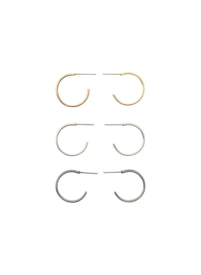 PARFOIS Set Of Basic Small Hoop Earrings
