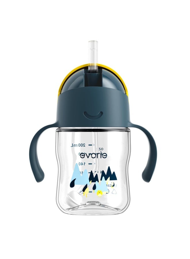 Evorie Tritan Weighted Straw Sippy Cup with Handles for Baby and Toddlers, Spill Proof Baby Water Bottle with Straw for 6 months and up, 7 Oz, Infant Training Water Bottle (Bumble bee) - Image 1