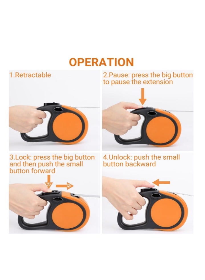 PL Premium Orange Medium Retractable Dog Leash 5M - Durable Up to 20KG - Explore Series - Image 3