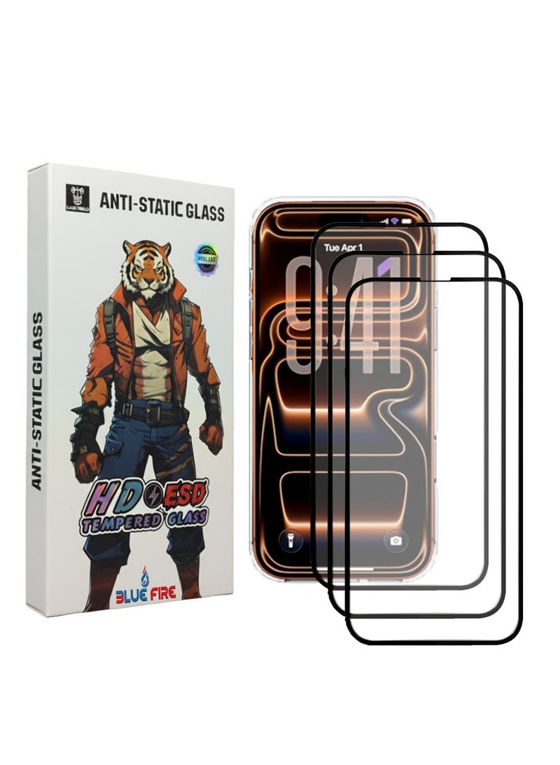 BlueFire 3-Pack Tempered Glass Screen Protector for Apple iPhone 17 Pro Max 5G (2025) – Triple Pack, Ultra HD Clarity, Full Glue Adhesive, Edge-to-Edge Coverage, Anti-Scratch, Bubble-Free, Precision-Cut, Enhanced Durability & Smooth Touch - Image 1