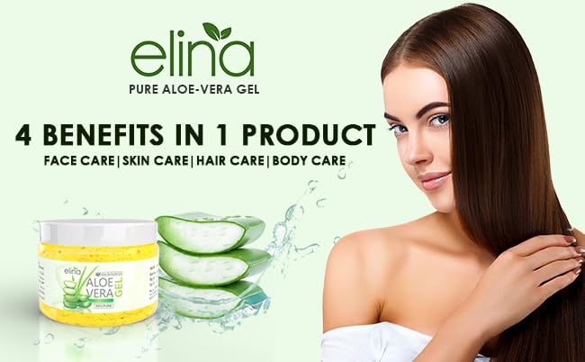 Elina Multipurpose Vitamin e beads Aloe Vera Gel Natural Organic Aloe Vera Gel for Face Skin Hair Body Care Moisturizer Cream for Soft Skin Alovera Gel for Face Cream 500ml - Image 5