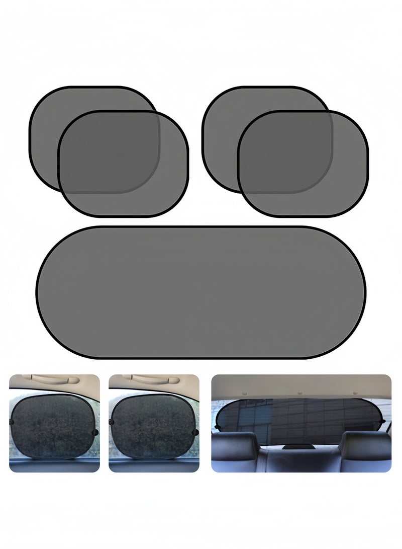 GGEROU 5 Pack Car Side Window Sunshades, Foldable Car Sunshade, Universal Car Sun Mesh Blind Rear Window UV Protector Sun Shade - Image 1