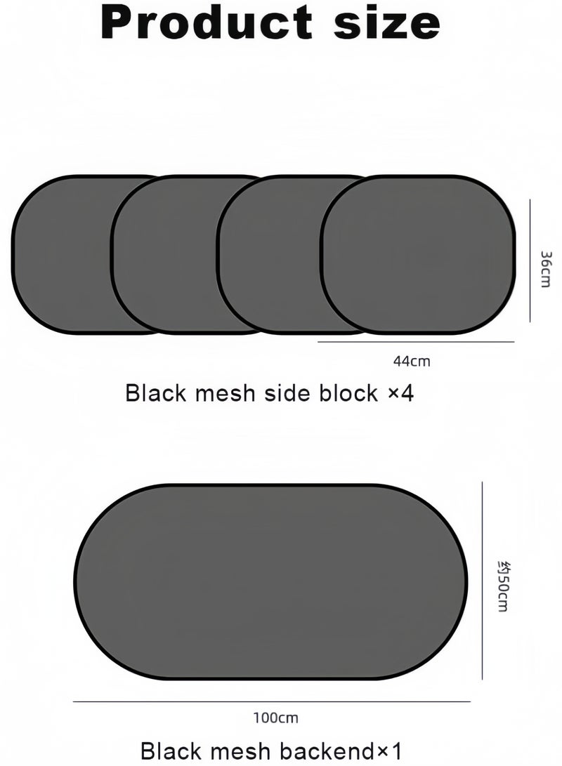 GGEROU 5 Pack Car Side Window Sunshades, Foldable Car Sunshade, Universal Car Sun Mesh Blind Rear Window UV Protector Sun Shade - Image 2