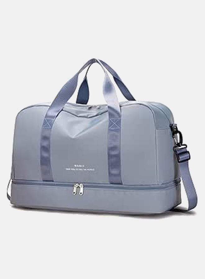 Travel Duffel Bag Large Weekender Overnight Bag for Women Carry on Sports Gym Tote Bag with Shoe Compartment and Wet Pocket Lightweight Hospital Bags for Labor and Delivery, Blue  - Image 1