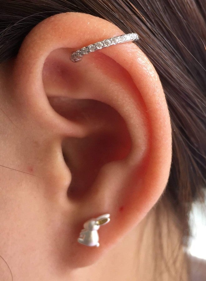 Izpack Small Hoop Cubic Zirconia Huggie Clip On Earrings Ear Cuffs for Non Pierced Ears Cartilage - Image 3