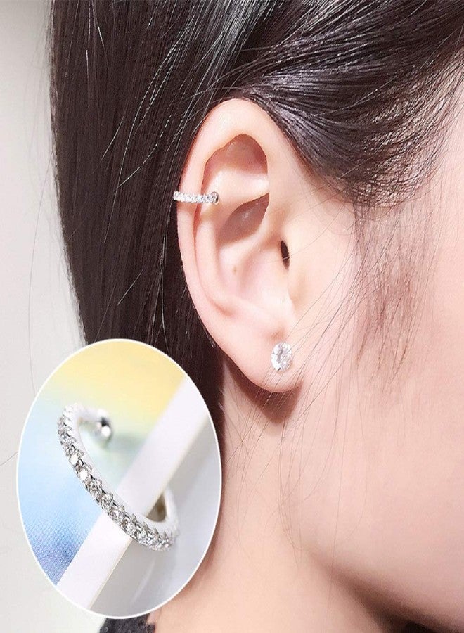 Izpack Small Hoop Cubic Zirconia Huggie Clip On Earrings Ear Cuffs for Non Pierced Ears Cartilage - Image 4