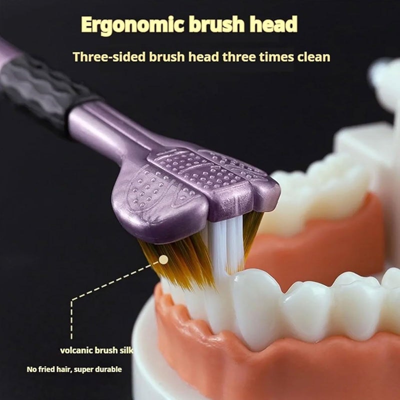 WROPZO 3-Sided Toothbrush with Soft Bristles, Complete Teeth and Gum Cleaning, Set of 2 - Image 3