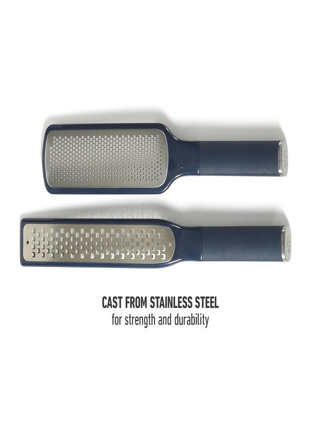 كالفالون مبشرة جبن يدوية من قطعتين من الفولاذ المقاوم للصدأ من كاليفالون إيدج، مع أغطية ومقابض مطاطية - أزرق داكن - Image 4