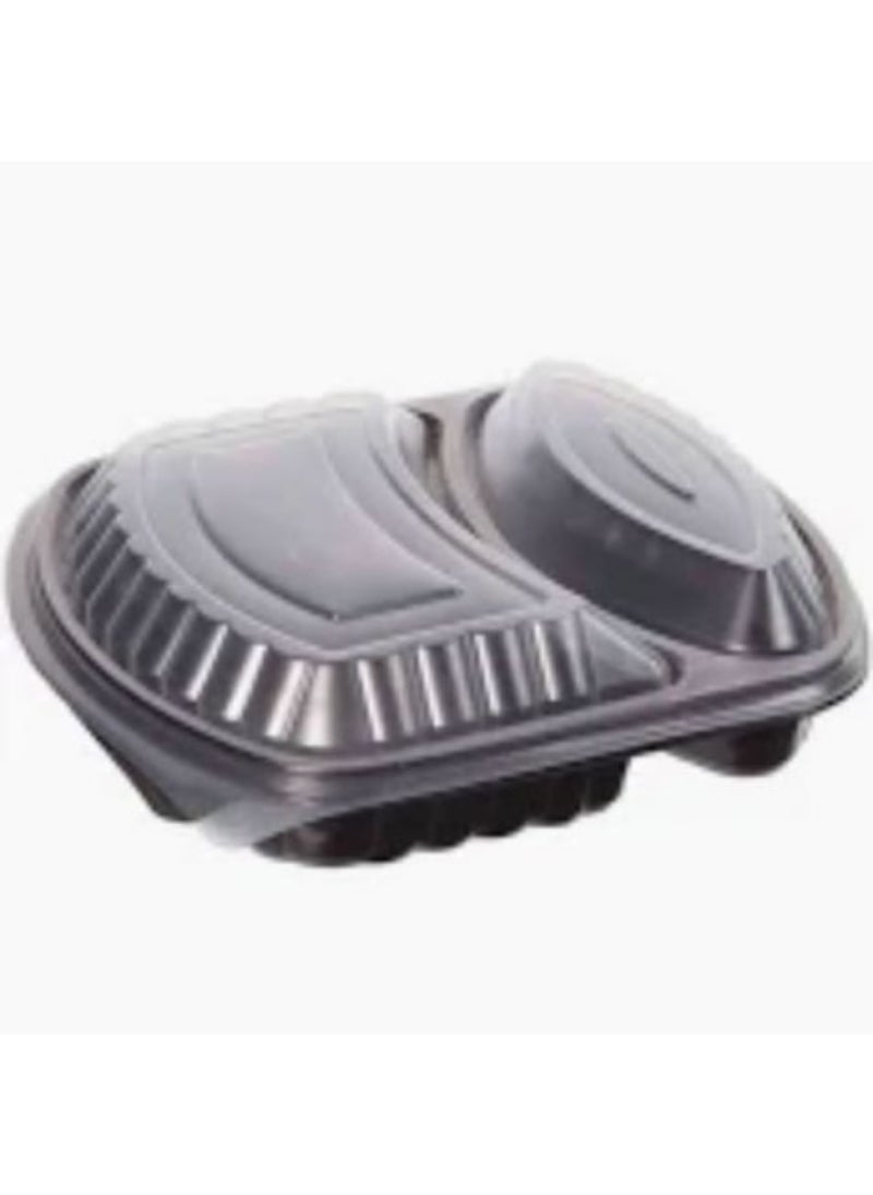 Super Touch Black Base Micro. Container 2 Compartment  W/Lid 250Pc