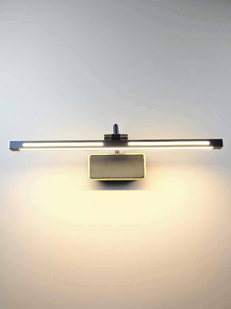 Mufasa 12 Watts Black Gold Finish LED Picture Light Wall Mirror Photo Frame Vanity Adjustable Dressing Table Light with 3 Step Light (White, Warm White and Natural White) - Image 2