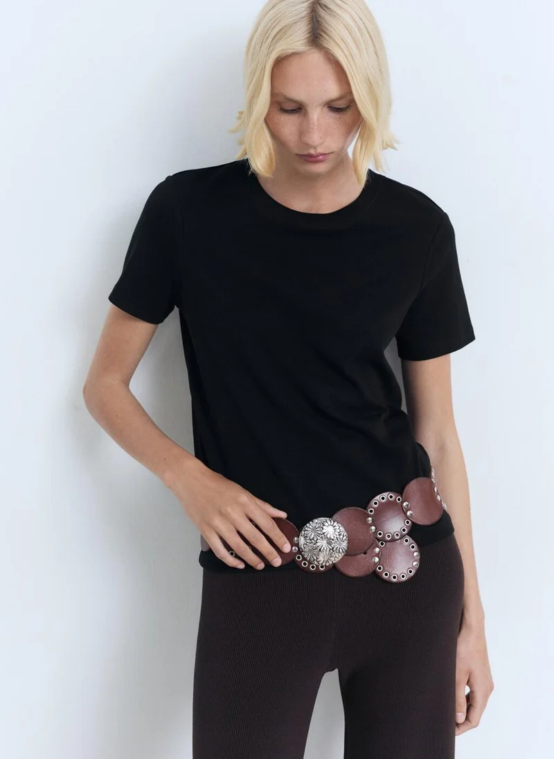 MANGO Cotton short-sleeved t-shirt