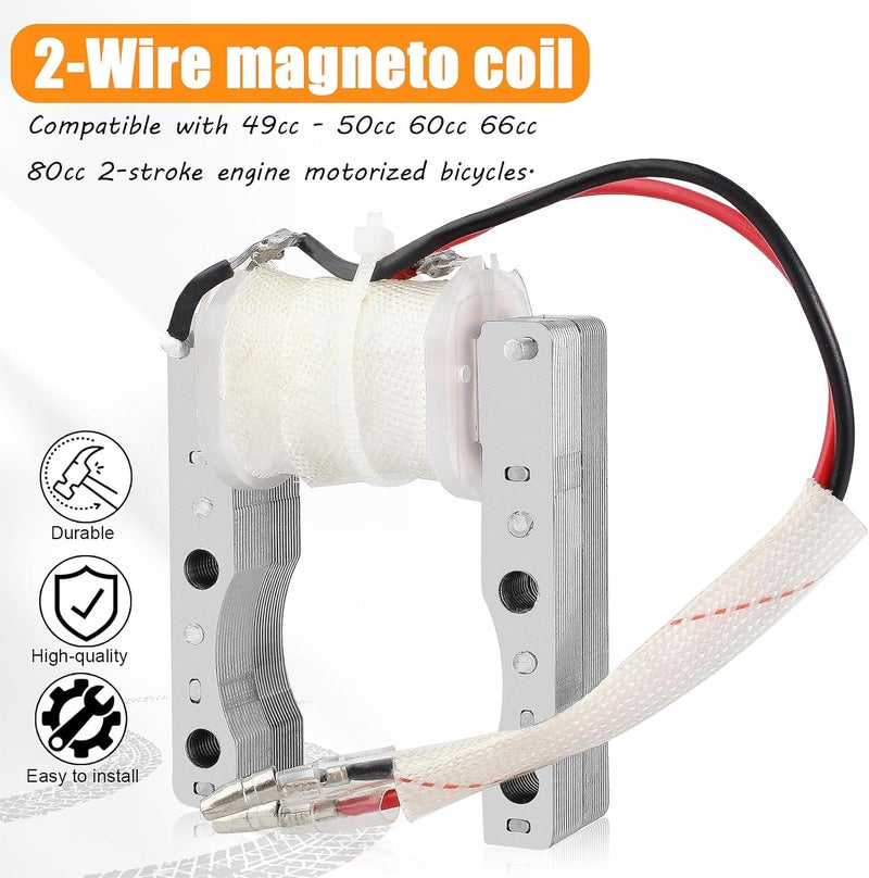 QAZAKY High Performance 2-Wire Magneto Coil for 49cc to 80cc 2-Stroke Engines - Image 4