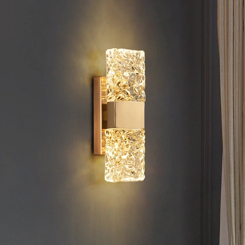 Luxury Modern Glass Rectangle Wall Lamp with LED - Image 1