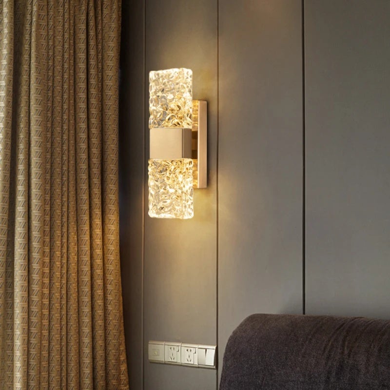 Luxury Modern Glass Rectangle Wall Lamp with LED - Image 2