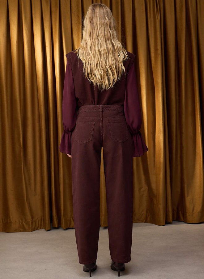 trendyol Brown Low Waist Skater Jeans - Image 4