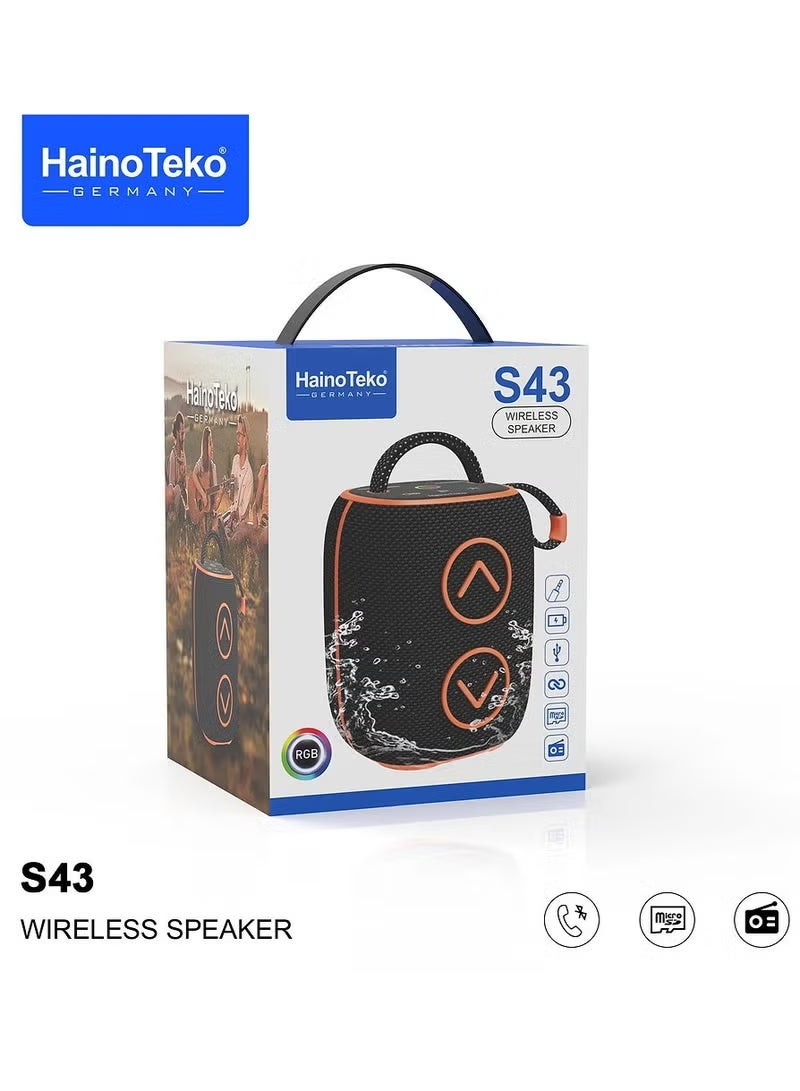 Haino Teko Haino Teko Germany S43 Portable Speaker With Button Control and RGB Colour Black - Image 5
