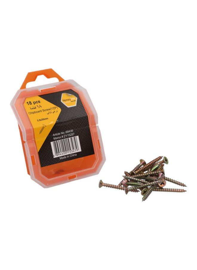 HONEY BEE 18-Piece Corrosion-Proof YZP Chipboard Screws Bronze 3.5 x 35mm ZY15287  - Image 2