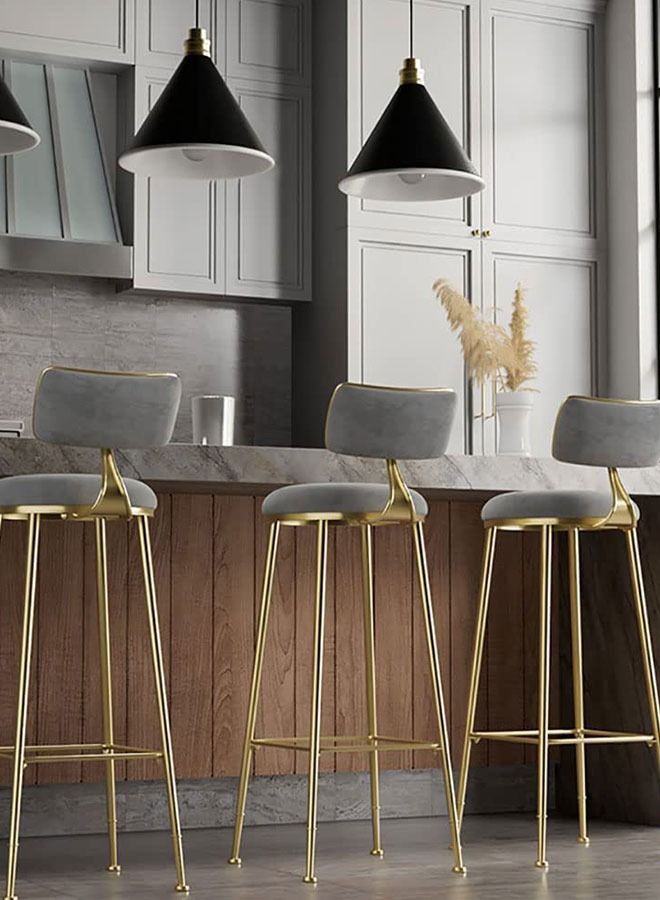 GoldenLike Bar Stool with Back,Counter Stools Bar Chairs with Sturdy Steel Frame for Dining Room,Kitchen,Party  - Image 4