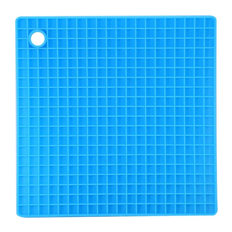 JERN® Silicone Placemats for Table Heat Resistant Mat Non-Slip Square Cup Coaster Placemat for Kitchen Table Accessories (4, Blue) - Image 1