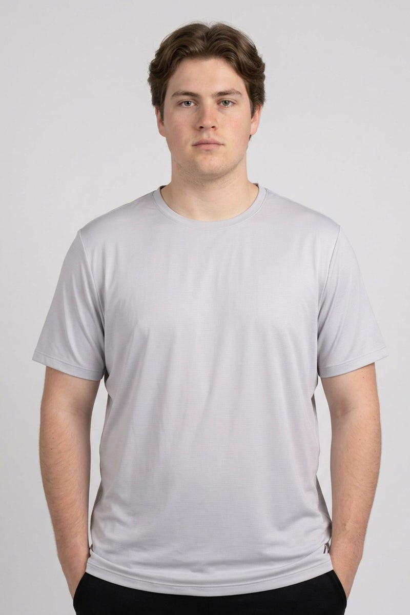 Alive Men Sportswear Fit Short Sleeve Outdoor T-Shirt, Grey - Image 1