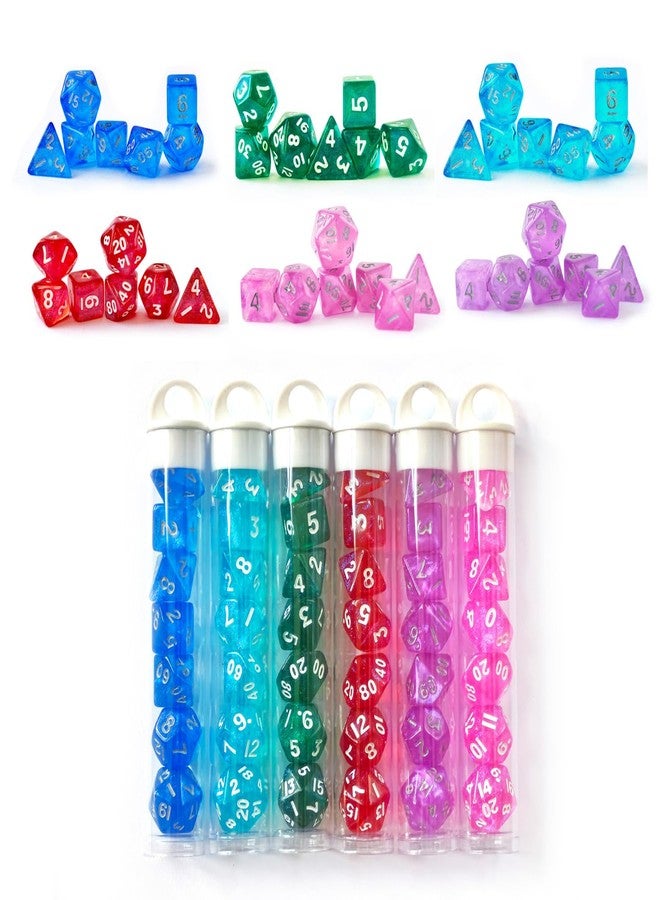 BESCON Moonstone 10mm Mini DND Dice Set for MTG RPG Dungeons and Dragons Role Playing Game, Assorted Colored 6X7 42pcs Set - Image 2