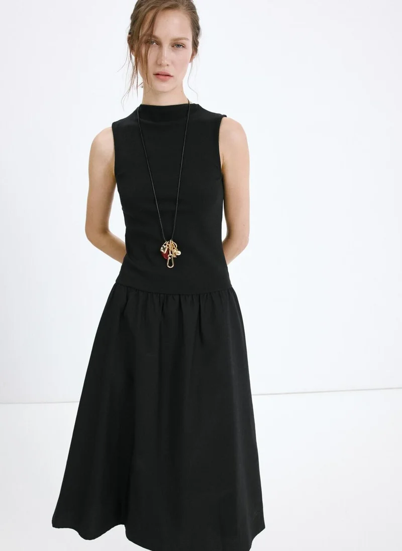 MANGO  Contrast-Bodice Dress for Women | Best Price UAE
