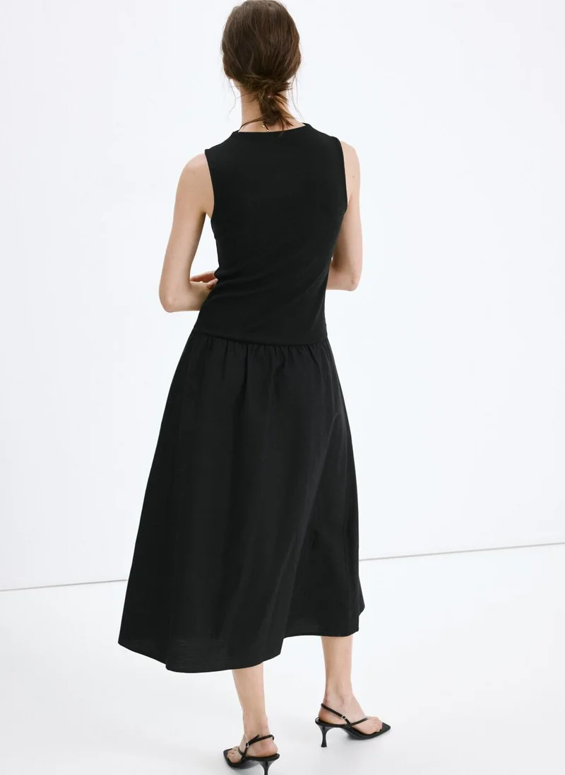 مانجو Contrast-Bodice Dress